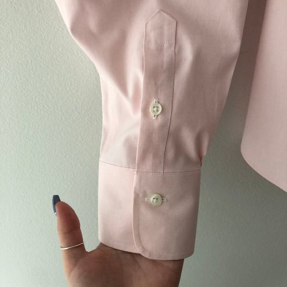 Brooks Brothers Button Down Stretch Pink Shirt 10 - Picture 4 of 5